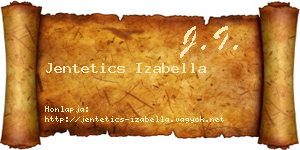 Jentetics Izabella névjegykártya